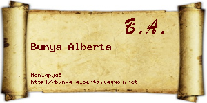 Bunya Alberta névjegykártya